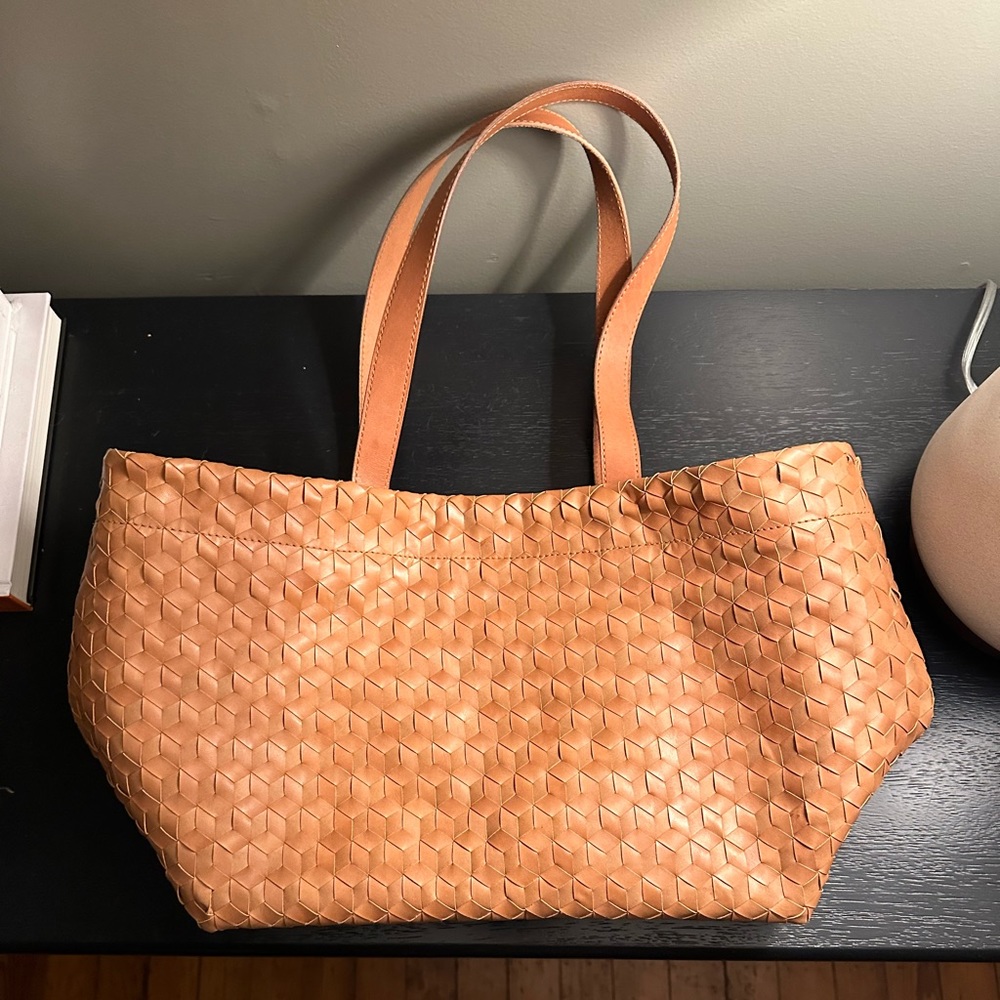 Madewell Large Woven Leather Tote
